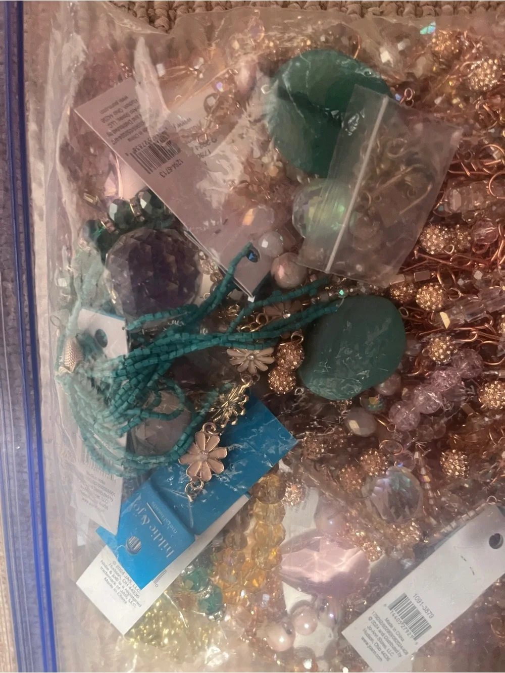 13 pounds of beads and jewelry making supplies